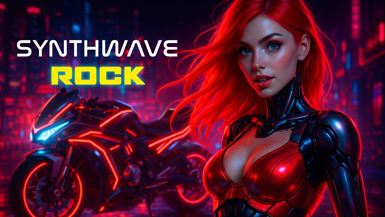 Crimson Skyline Run – Blood Red Synthwave Rock for Midnight Escapes