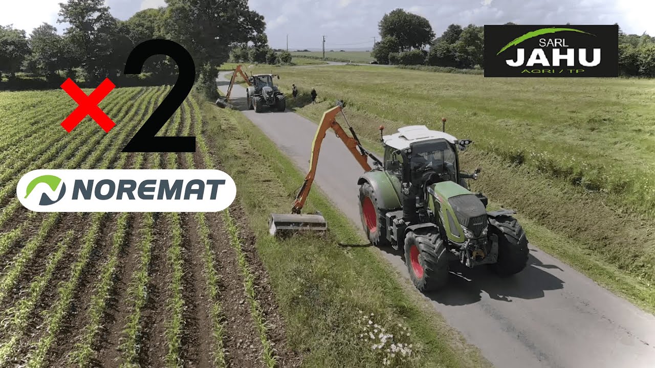 ⚠️Debroussaillage 🌿⚠️I X2 fendt 700 & Epareuse NOREMAT Magistra + broyeur d'accotement!!!