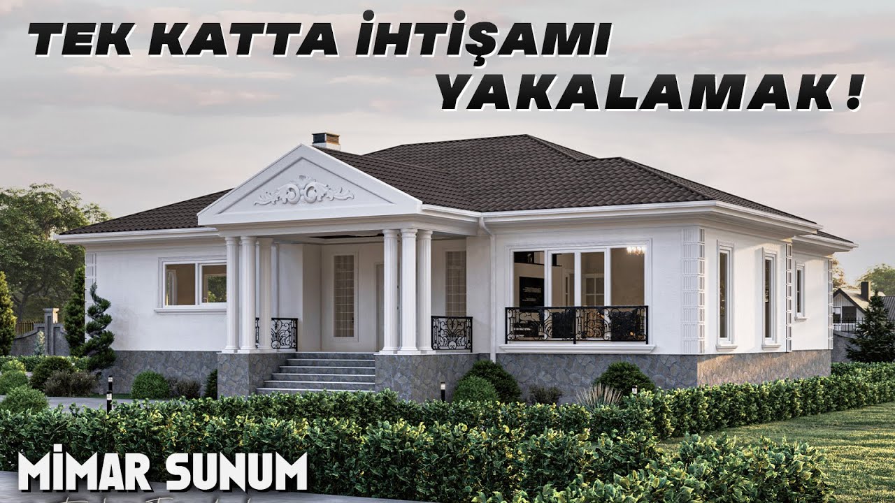 ANTİK YUNAN MİMARİSİNDEN İZLER TAŞIYAN, TEK KATLI, YENİ VİLLA ( EV )  PROJEMİZ