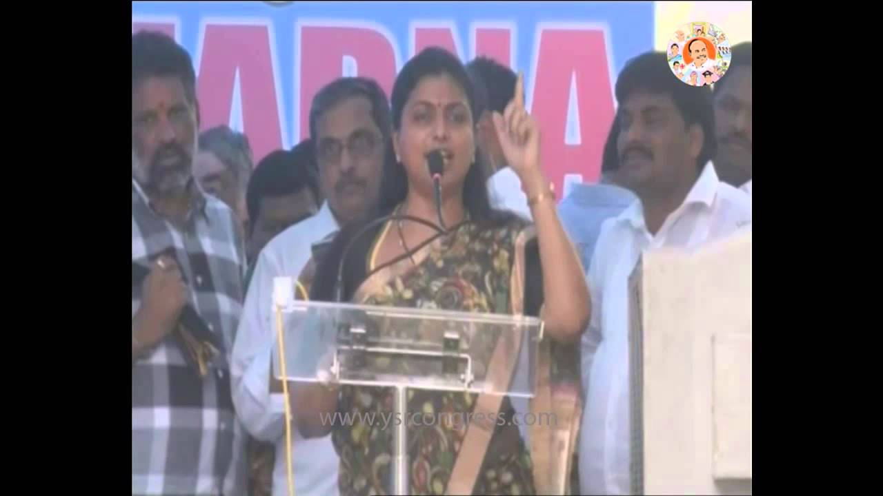 YSRCP MLA RK Roja speech at Jantarmantar AP Special status dharna - 10th Aug 2015