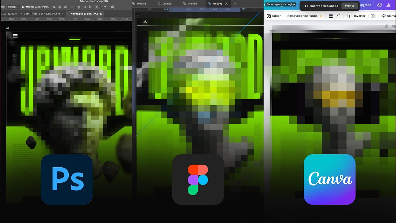 Usei o Photoshop, figma e o canva pra criar a mesma arte!