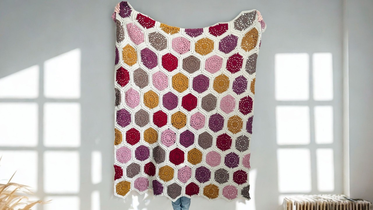 TULIP HEXAGON THROW - FREE CROCHET PATTERN