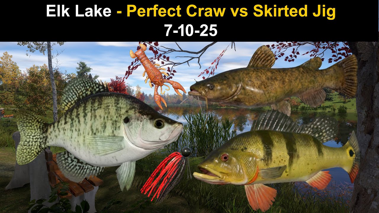 Russian Fishing 4, Elk Lake - Perfect Craw vs Skirted Jig  7-10-25
