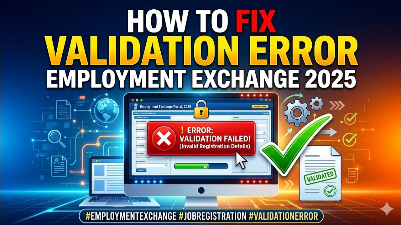 How To Fix Validation Error Online 2025 ll Employment Exchange Registration Problem Odisha ll