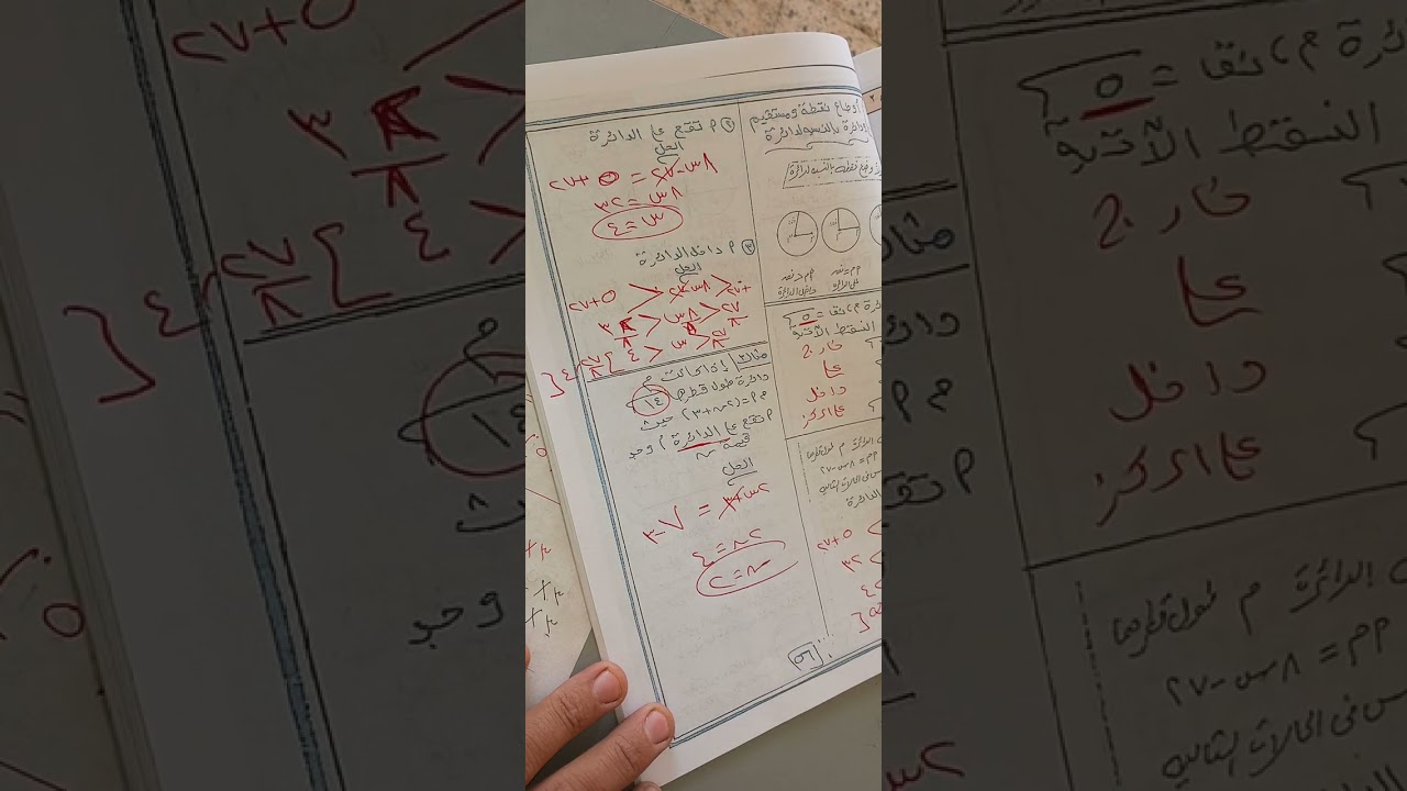 حل واجب وضع نقطة ومستقيم بالنسبة ل دائرة ٣ع ترم تاني