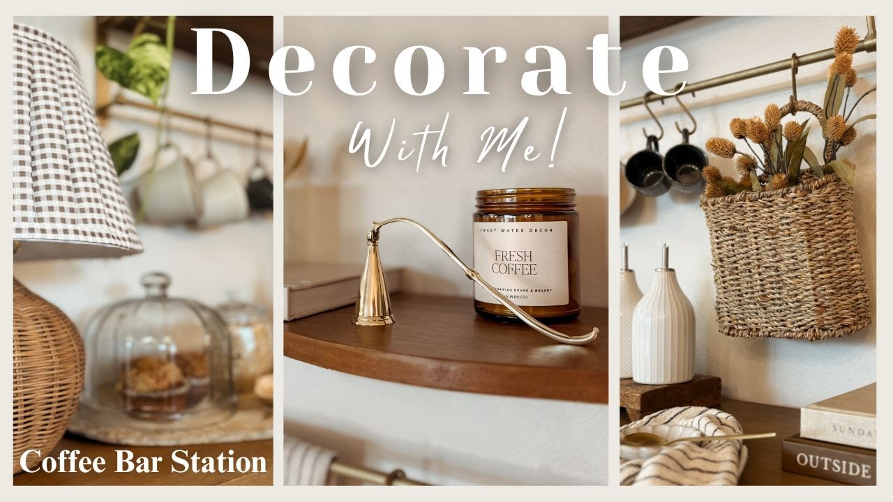 | Decorate With Me | Coffee Bar Station Styling | Magnolia, Etsy, Olive Ateliers, Amazon, etc |
