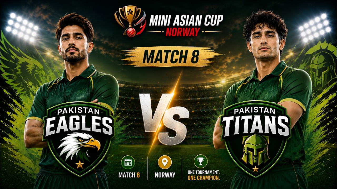 Pakistan Eagles vs Pakistan Titans | Match 8 | Mini Asian Cup Norway  Cricket