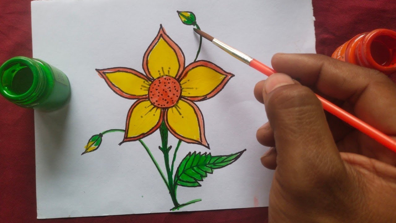 Beautiful Yellow Flower with Green Leaves