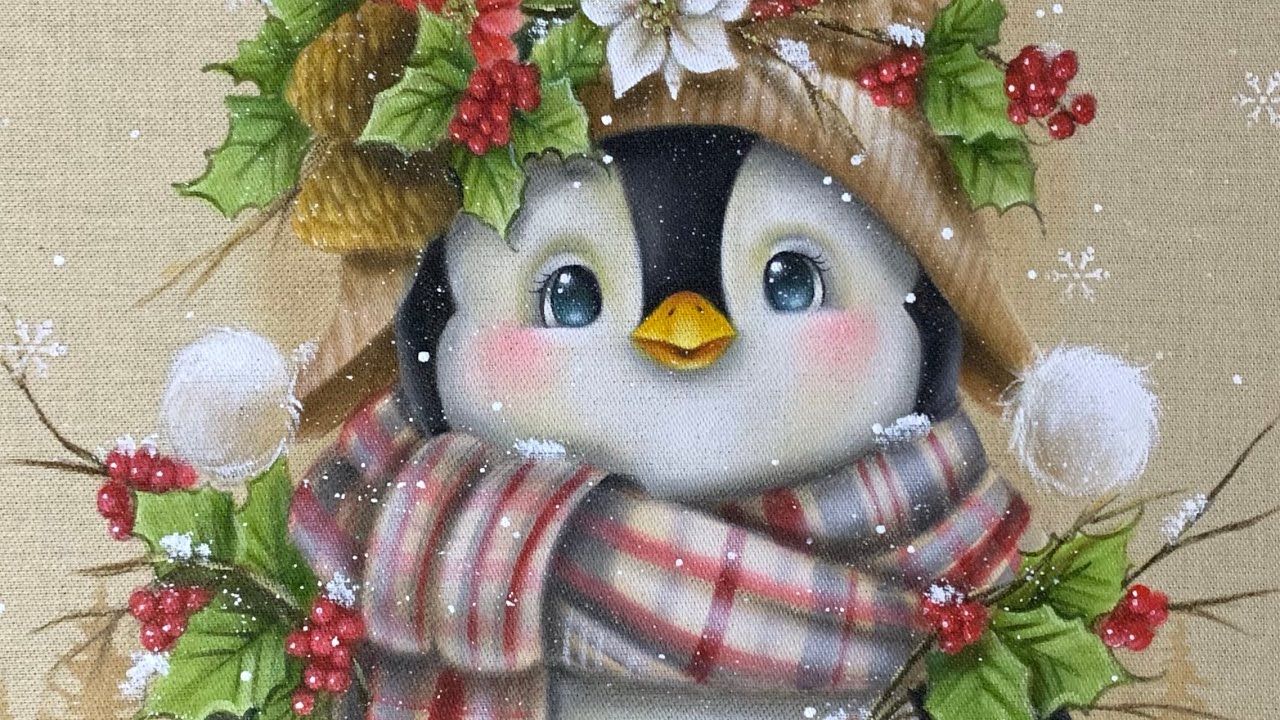 Pinguim de Natal - pintura em tecido(abertura do curso trio de encantos)