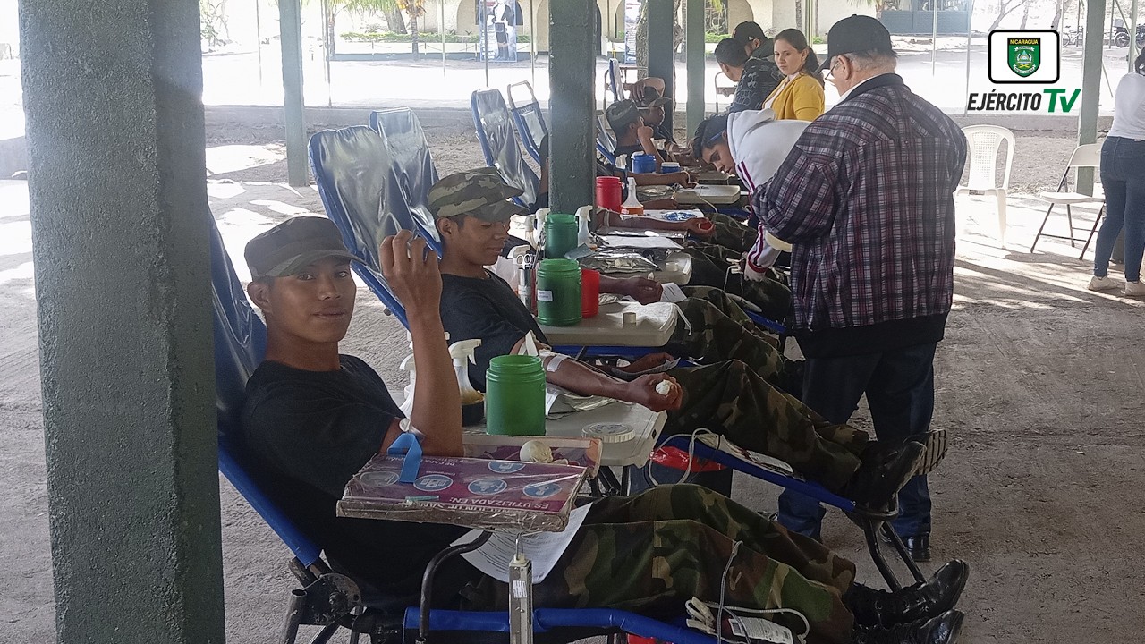 Ejército de Nicaragua participó en diversas jornadas de donación voluntaria de sangre