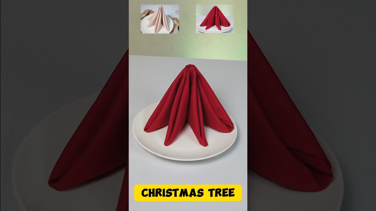 Table NAPKIN FOLDING christmas TREE DESIGN 