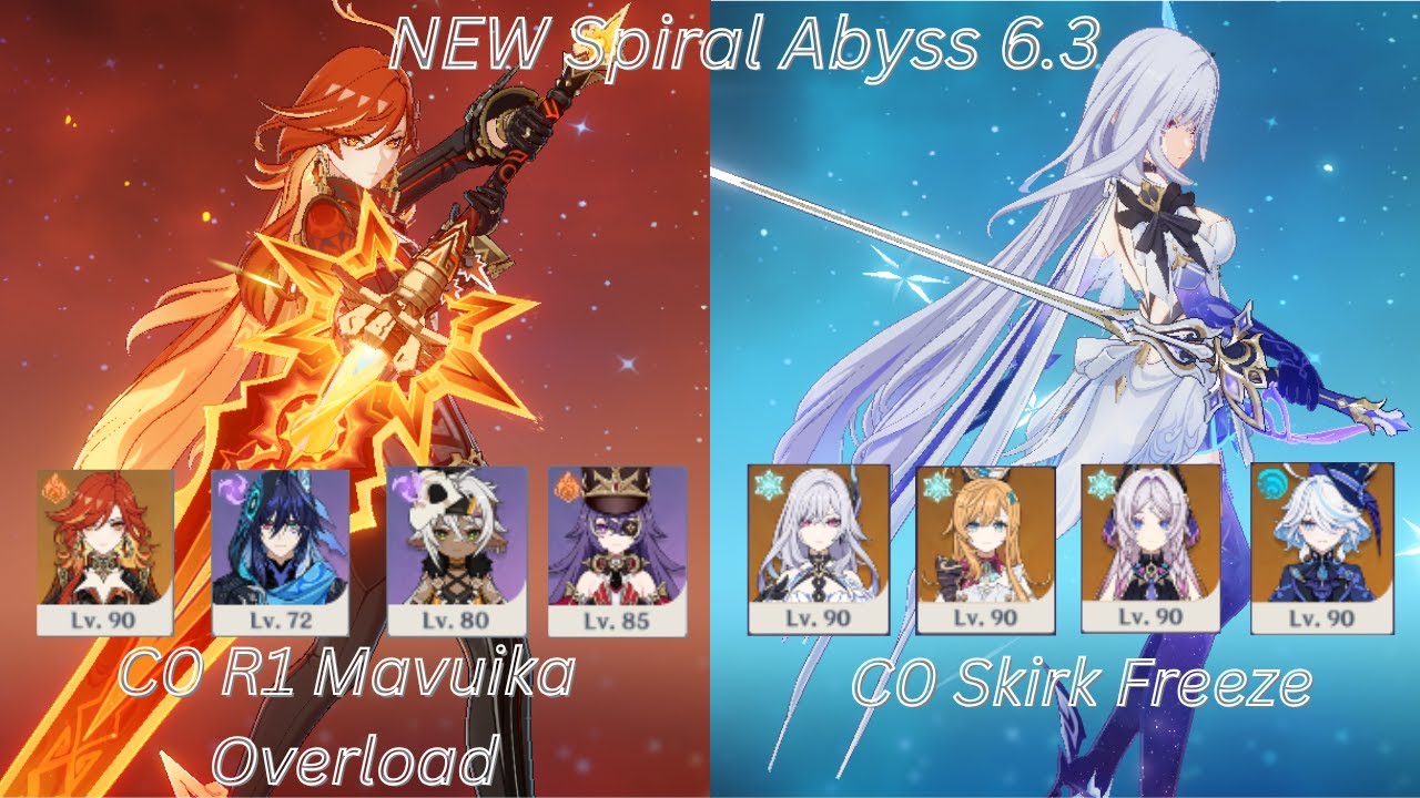 C0 R1 Mavuika Overload & C0 Skirk Freeze | Spiral Abyss 6.3 | Genshin Impact