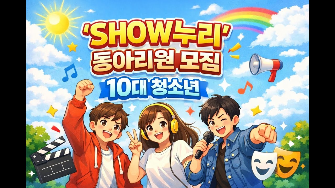 2026년 SHOW누리 동아리원을 모집합니다. (10대 청소년)
