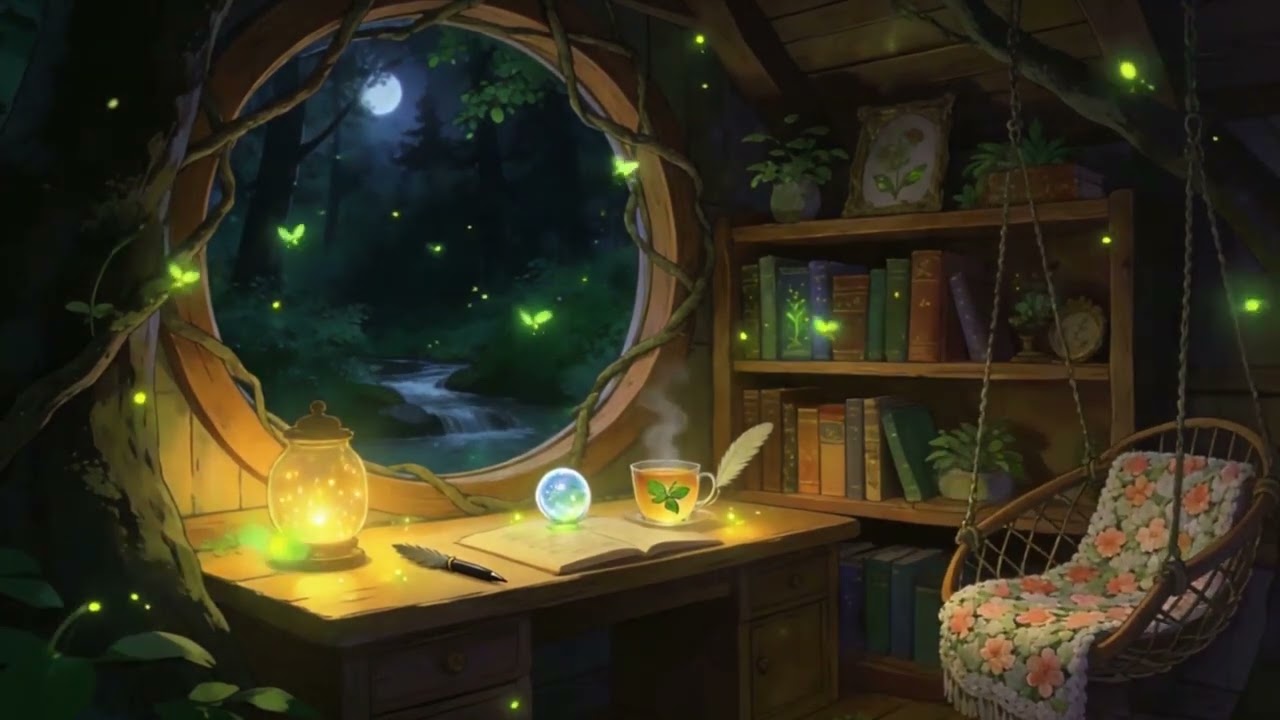 螢火繞窗飛舞精靈樹屋內的薄荷茶時光#relaxing #rain #rainsounds #asmr #relax #peace #SleepSounds #HeavyRain #RainSound