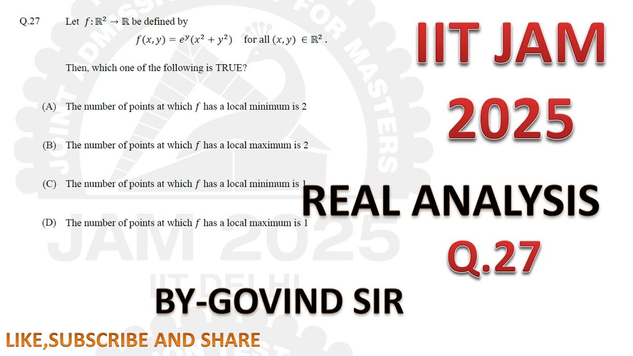iit jam mathematics lectures | Q27 | solution of iit jam 2025 maths paper | jam maths by Govind sir