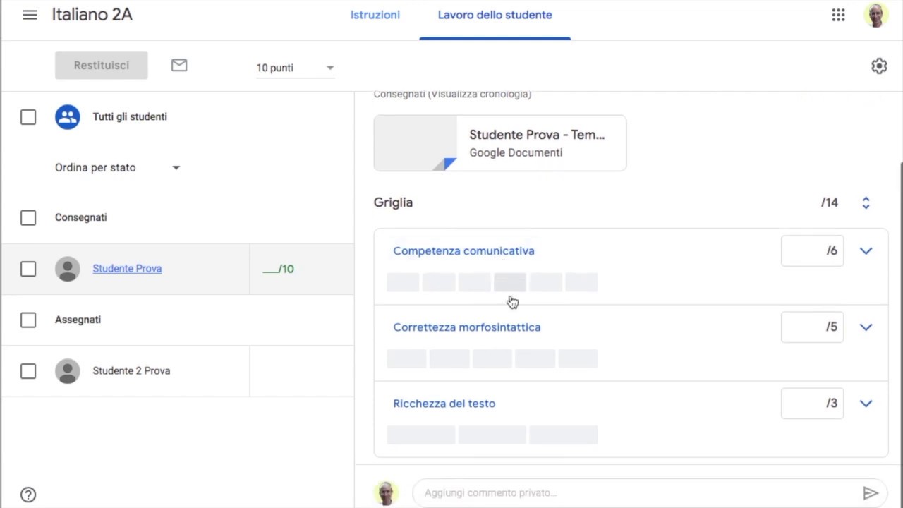 Test in Classroom Pt. 3: Griglie di valutazione