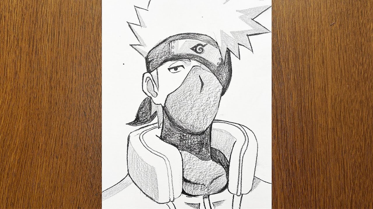 Easy kakashi drawing - How to draw kakashi hatake for beginners - Step by step