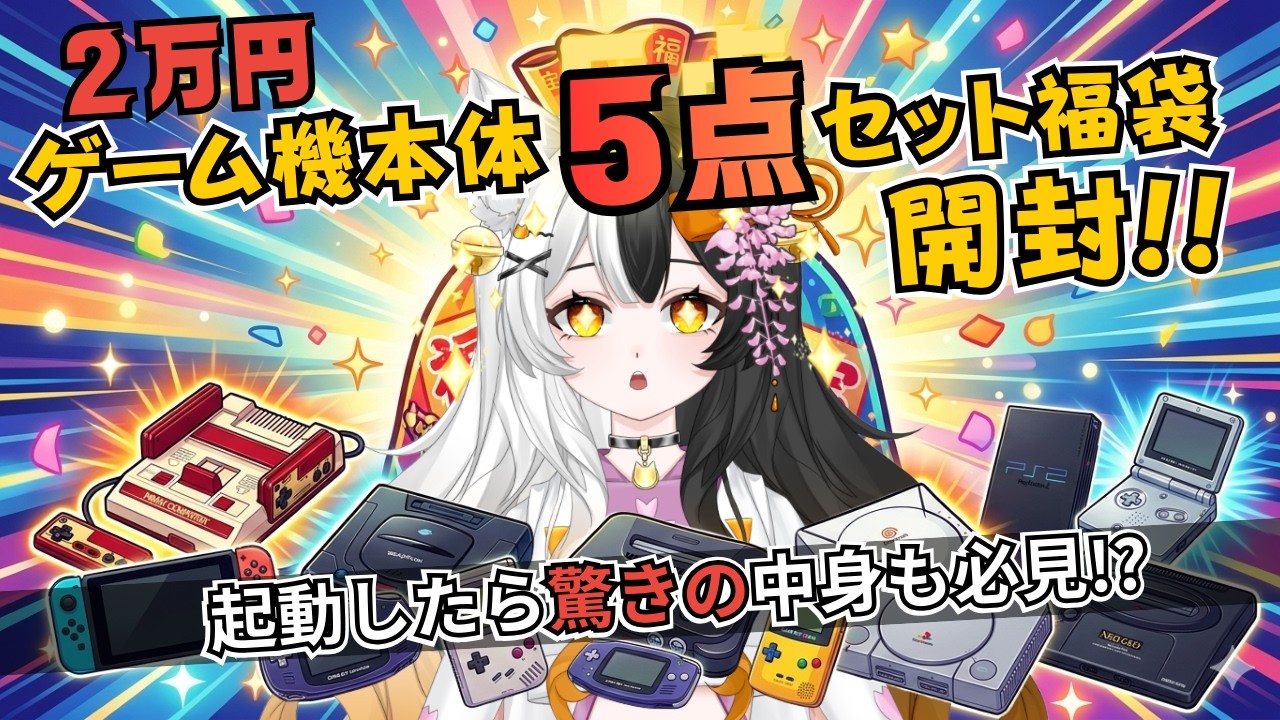 【駿河屋MEGA中筋店】2万円ゲーム機本体5点セット!? 1台4,000円計算の福袋を開封したら中身がヤバすぎた…！【起動した中身もヤバかった】