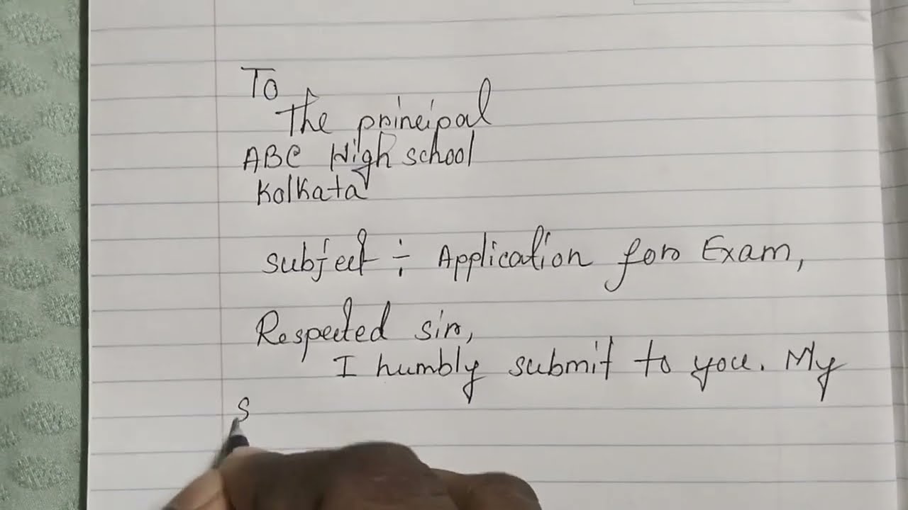 Application to our principal //:://application for School exam//::// fine handwriting//:://