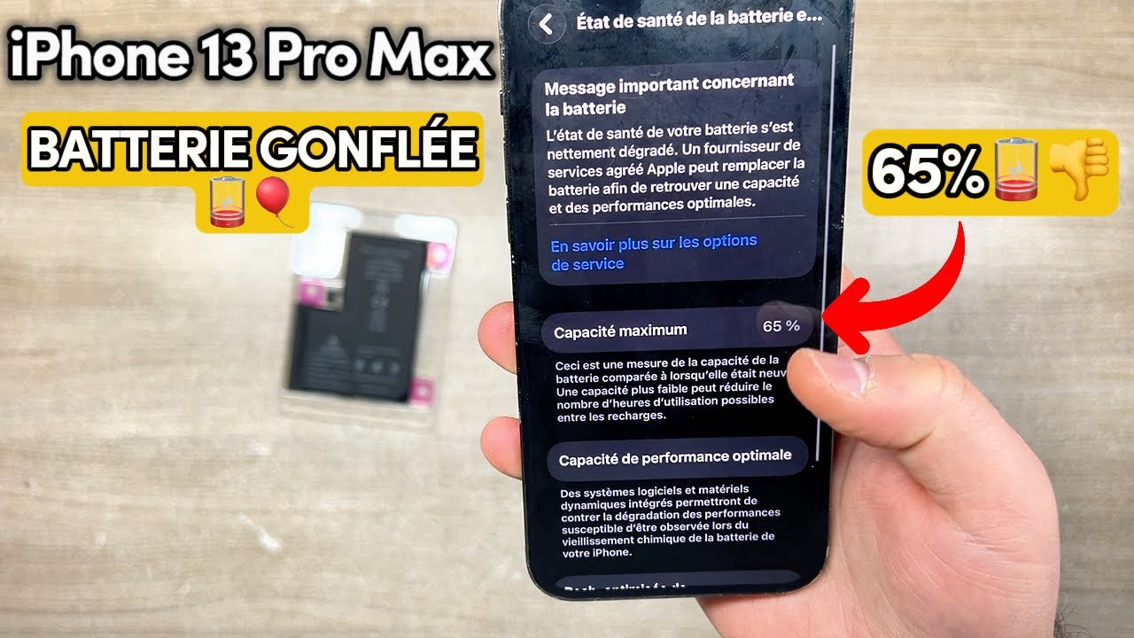 Sa batterie iPhone 13 Pro Max a gonflée, et le niveau de capacité est très bas 📱🪫👎