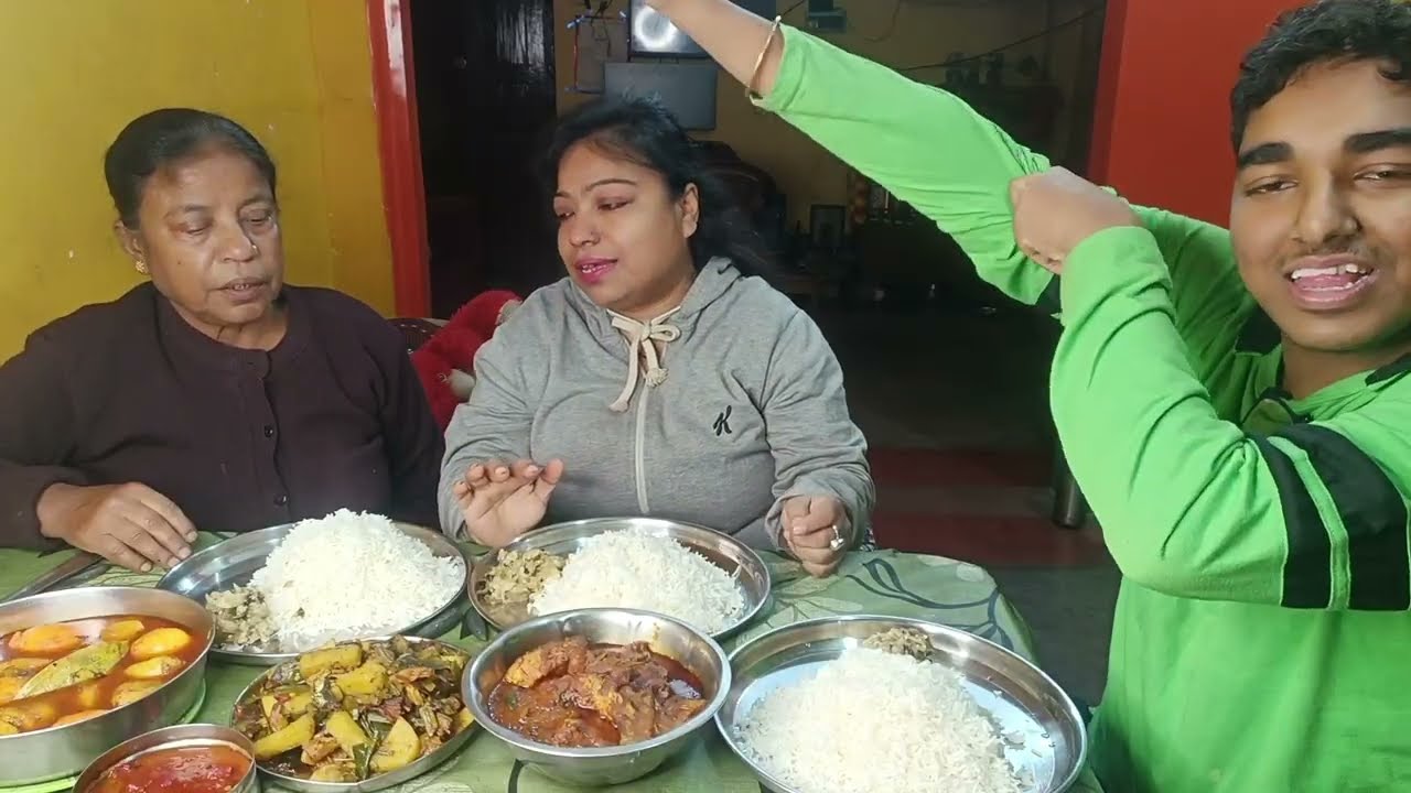 Big bites Eating Begun bhorta Haser dimer jhol katla kalia sutkimach chutney|Mukbang|ASMR 