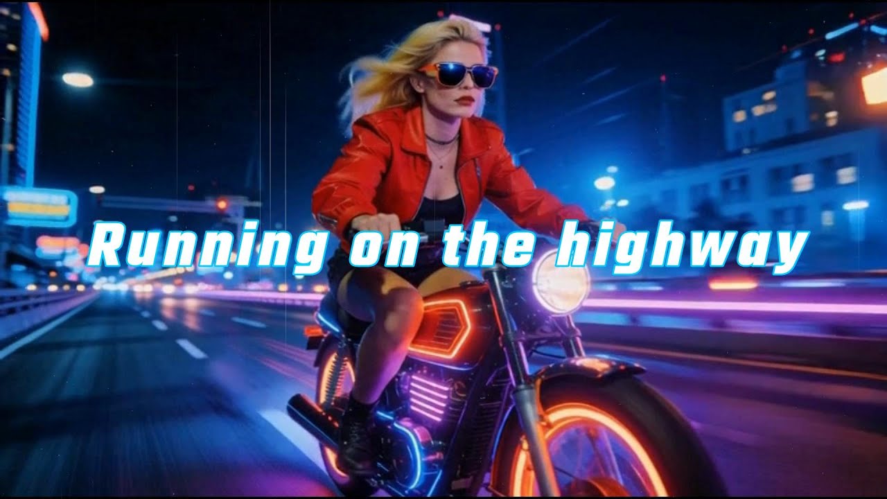 Running on the highway | Female Vocal (Upbeat Mix) Video | 80s Synthwave | Retrowave | Synthpop