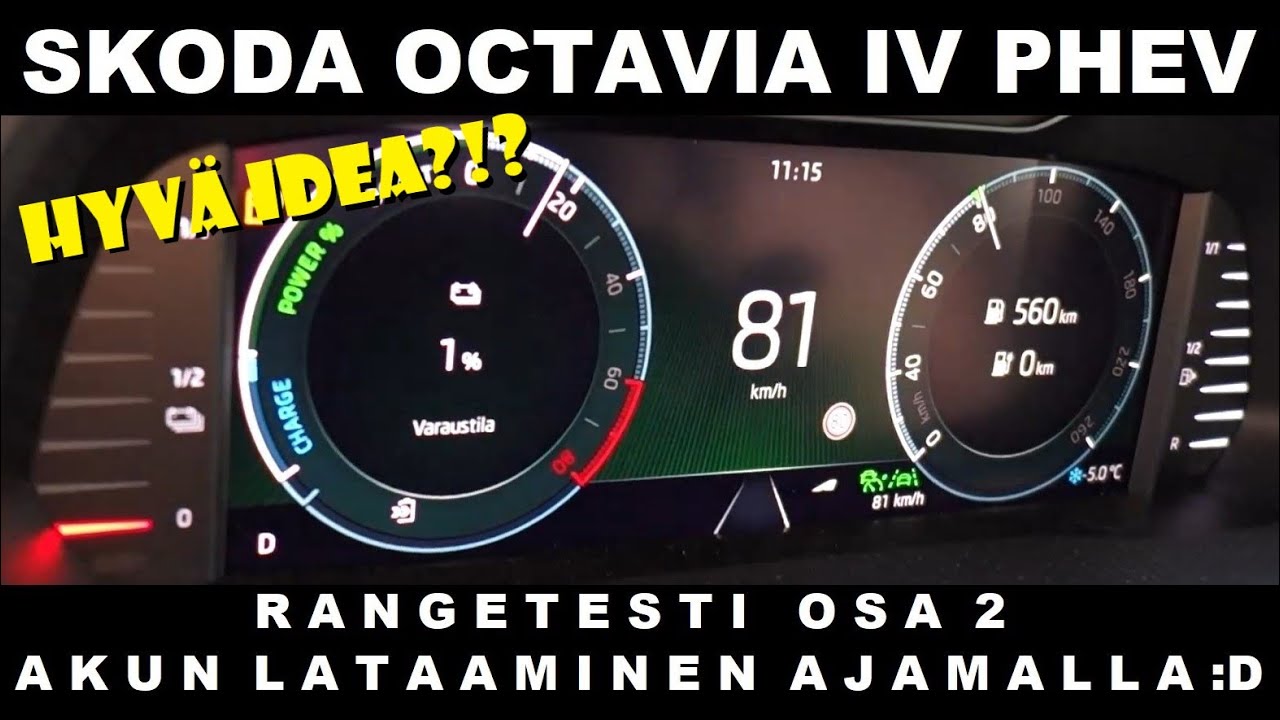 Skoda Octavia iV PHEV RANGETESTI osa 2 akun lataus - VLOG 80