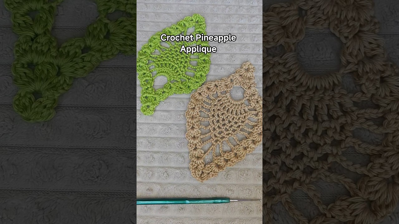 Crochet Pineapple Applique #beginnercrochet #easycrochet #crochetapplique #crochetdecor