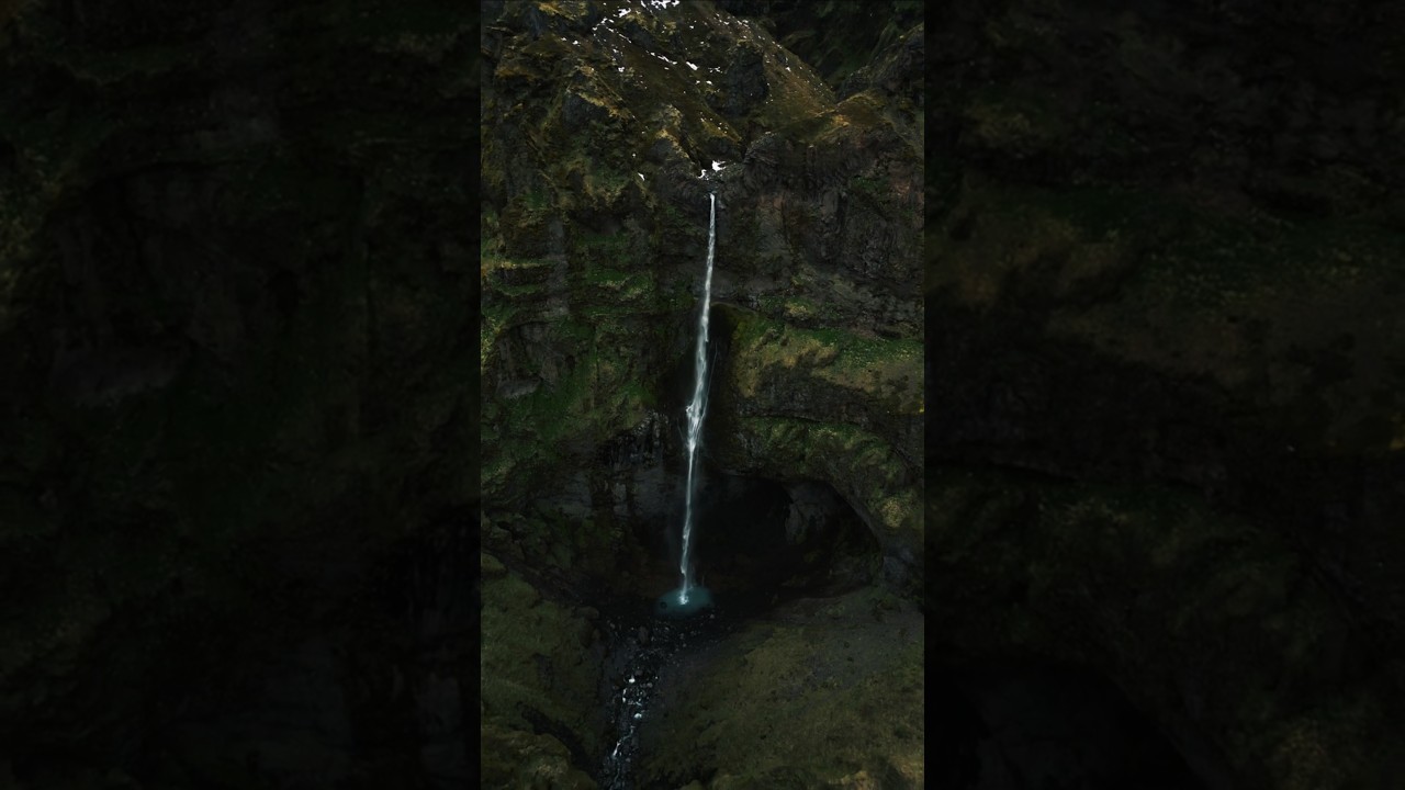 ICELAND | Inside the M&uacute;laglj&uacute;fur Canyon #shorts #iceland #canyon #drone #waterfall #nature