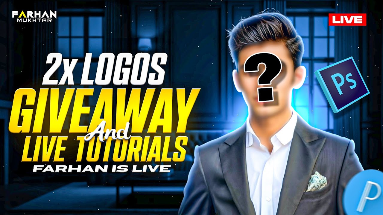 2x Logo Giveaway On Stream & Live Tutorial | Farhan is Live ⚡