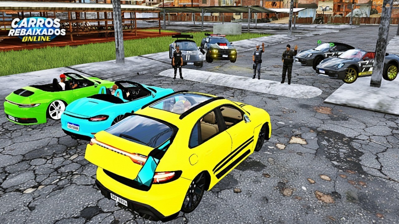 CARROS REBAIXADOS ONLINE | TRAVANDO NA LOMBADA DA BLITZ COM AS 3 PORSCHE REBAIXADA