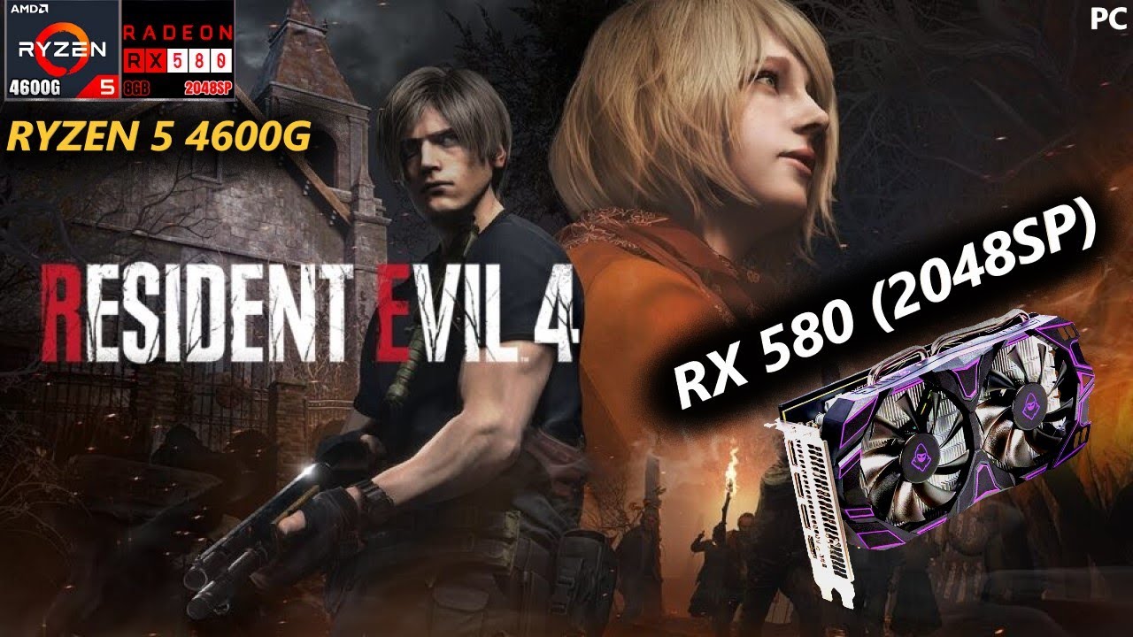 RESIDENT EVIL 4 - RYZEN 5 4600G + RX 580 8GB (2048SP) da PICHAU #MancerStreakyV2 #RX580