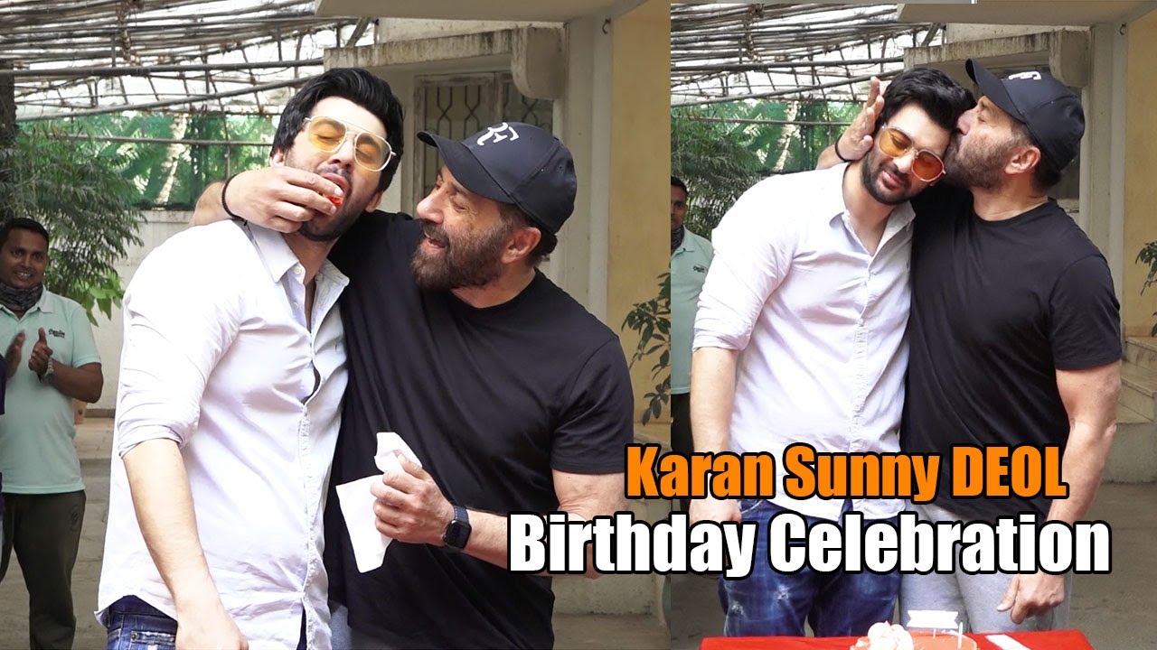 Even At 65 Sunny Deol Singhs Birthday Song & Feeds Cake to His 31yr Old Son & Cheers On Like Child