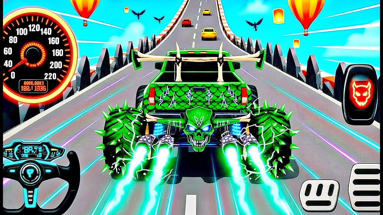 Mega Ramp Monster Car Racing 3D - Extreme Car Stunts -Android Gamepla #MegaRamp #3DGames #CarRacing
