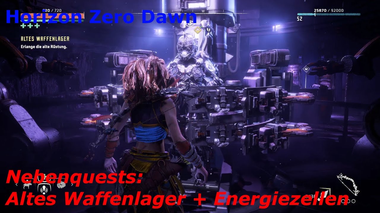 Horizon Zero Dawn Walkthrough - Nebenquests & Aufträge - Altes Waffenlager und alle Energiezellen