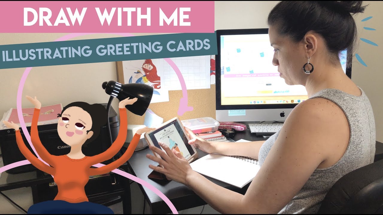 DRAW WITH ME # 1 | ILLUSTRATING GREETING CARD FOR ONLINE STORE
