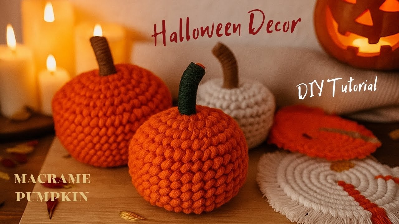 Macrame Pumpkin Tutorial | Handmade Halloween Decoration | Cozy Autumn Decoration | DIY Macrame