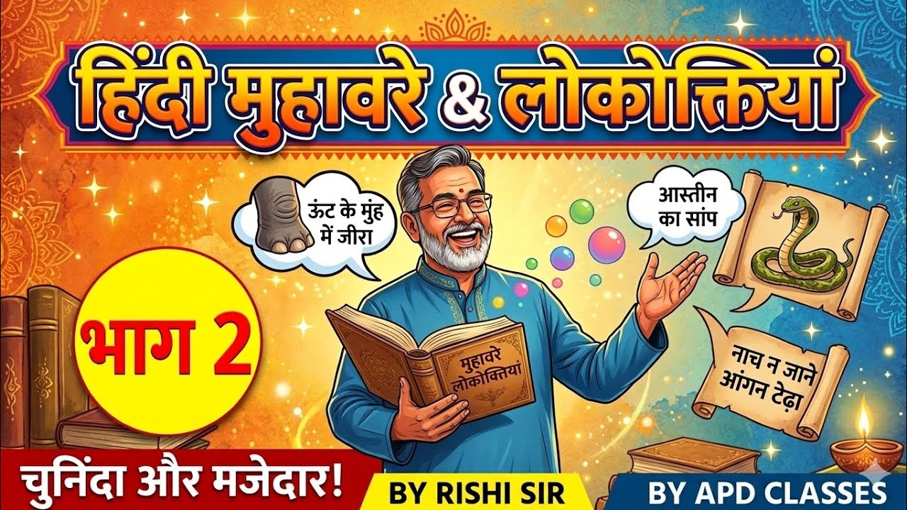 हिंदी मुहावरे और लोकोक्तियाँ | 20 Most Important MCQ | Hindi Grammar | Part-6 | By Rishi Sir