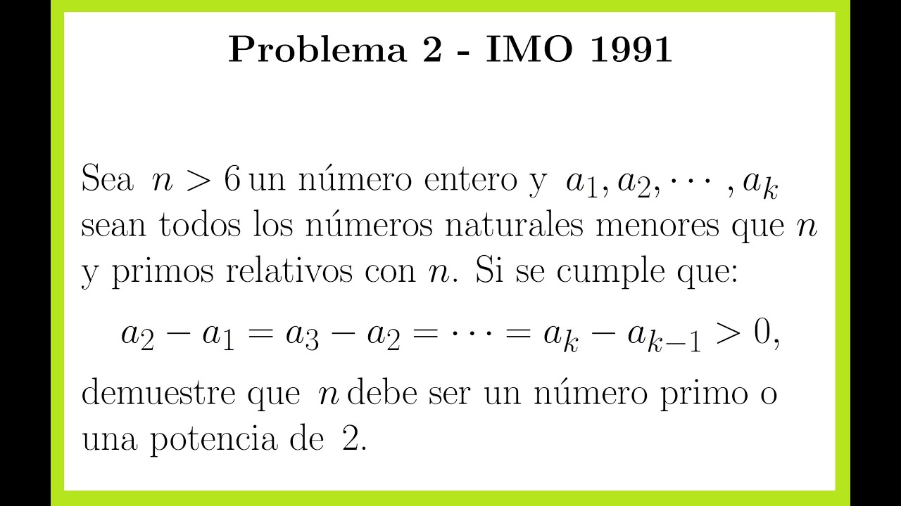 Problema de Teoría de Números IMO-1991