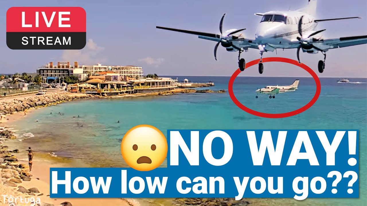 Showing off? 🫣 Pull up! Pull up! Low landing at Maho Beach.