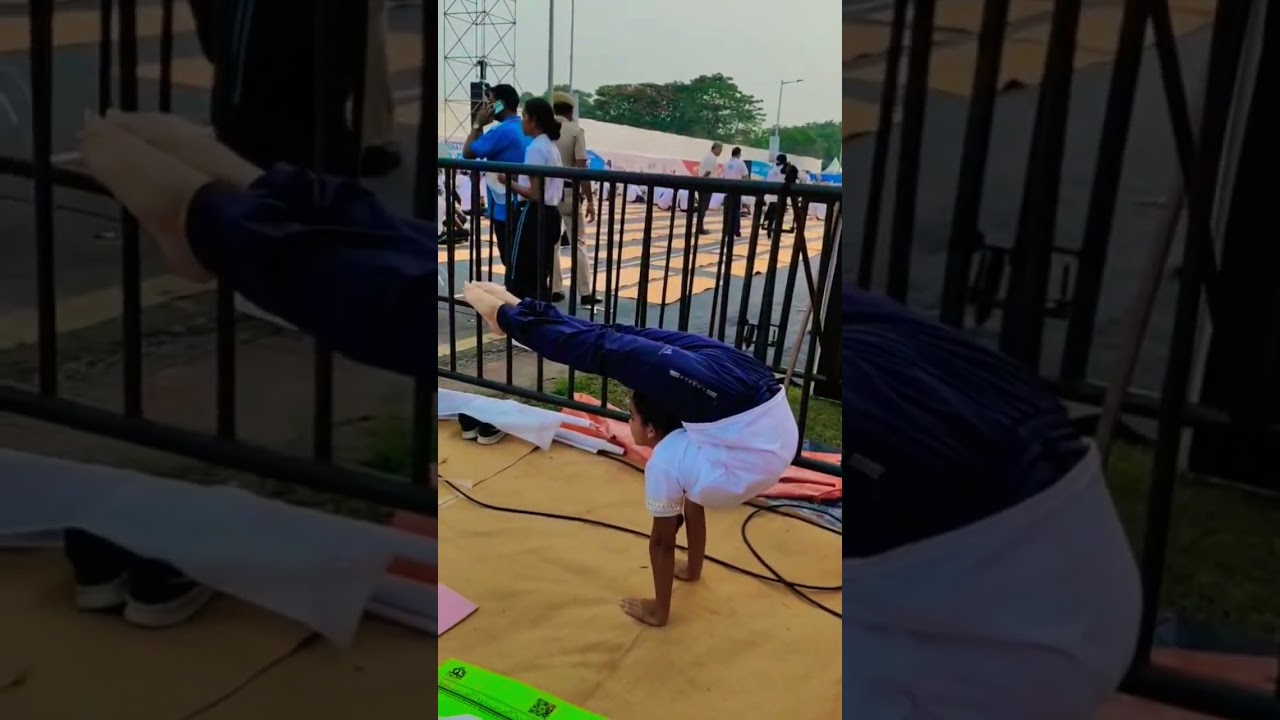 12th International Yoga Day celebration🎉 #youtubeshorts #milestonecomplete #motivation #yogapostures