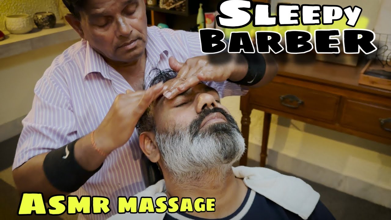 Asmr Intense head massage, back massage, neck cracking by Indian barber Sarwan