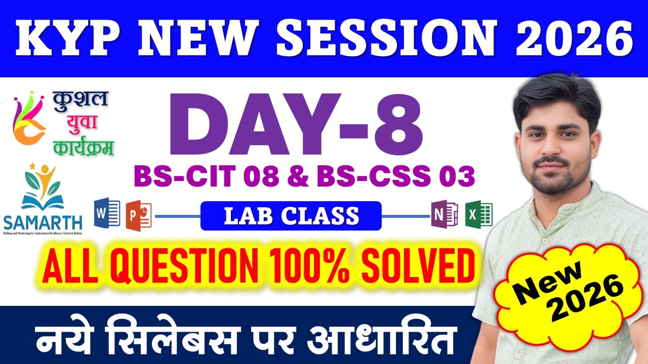 KYP New 2026 Session 8 | BS-CIT 8 Lab & CSS 3 All Question Solved | 100% Correct Answer Full Guide
