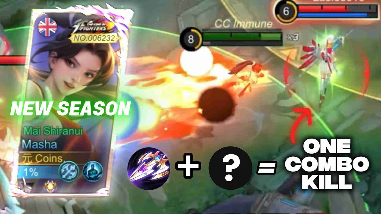 MASHA KOF MAI SHIRANUI ONE HIT COMBO • Mobile Legends: Bang Bang • ASMR Gameplay: No Music No Talk