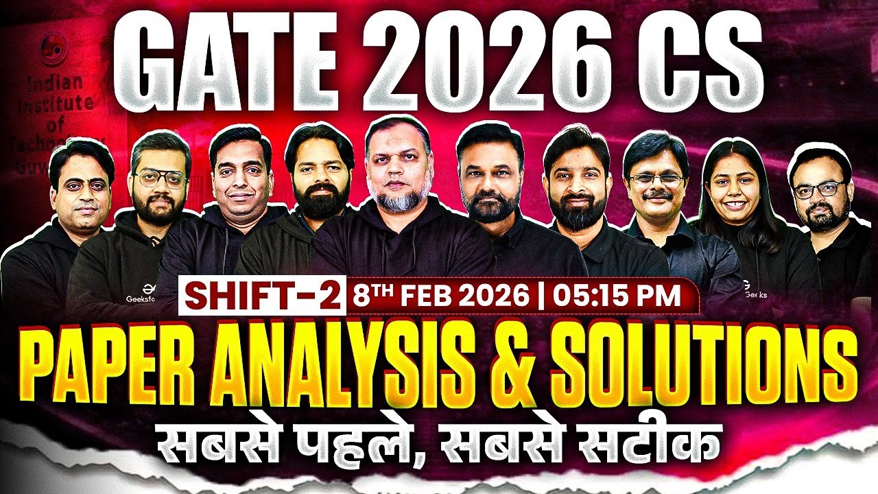 GATE 2026 CSE | Exam Analysis & Detailed Solutions | Computer Science Engineering | 8 Feb Shift 2