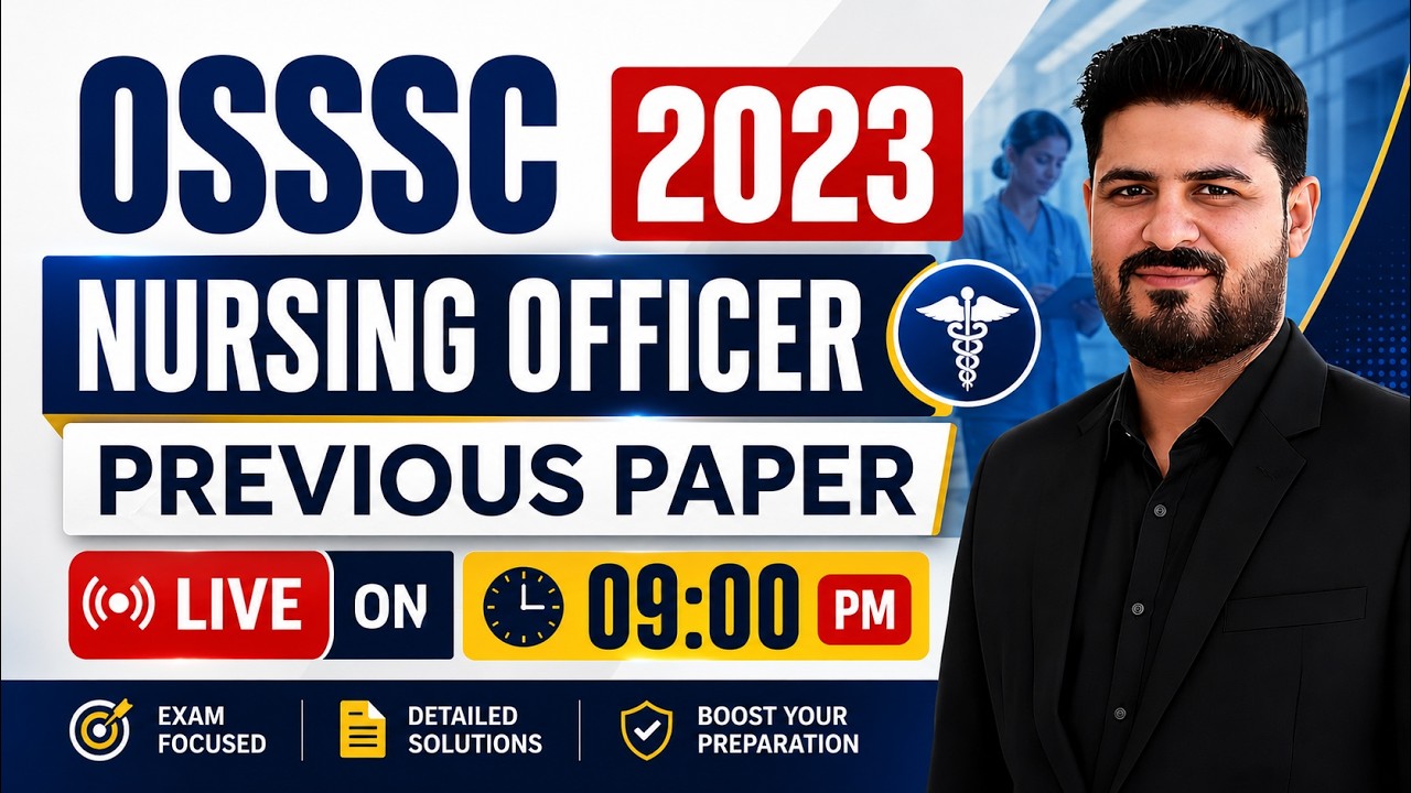 OSSSC 2023 PAPER | OSSSC NURSING OFFICER EXAM PREPARATION | #OSSSC_NURSING MCQS #9
