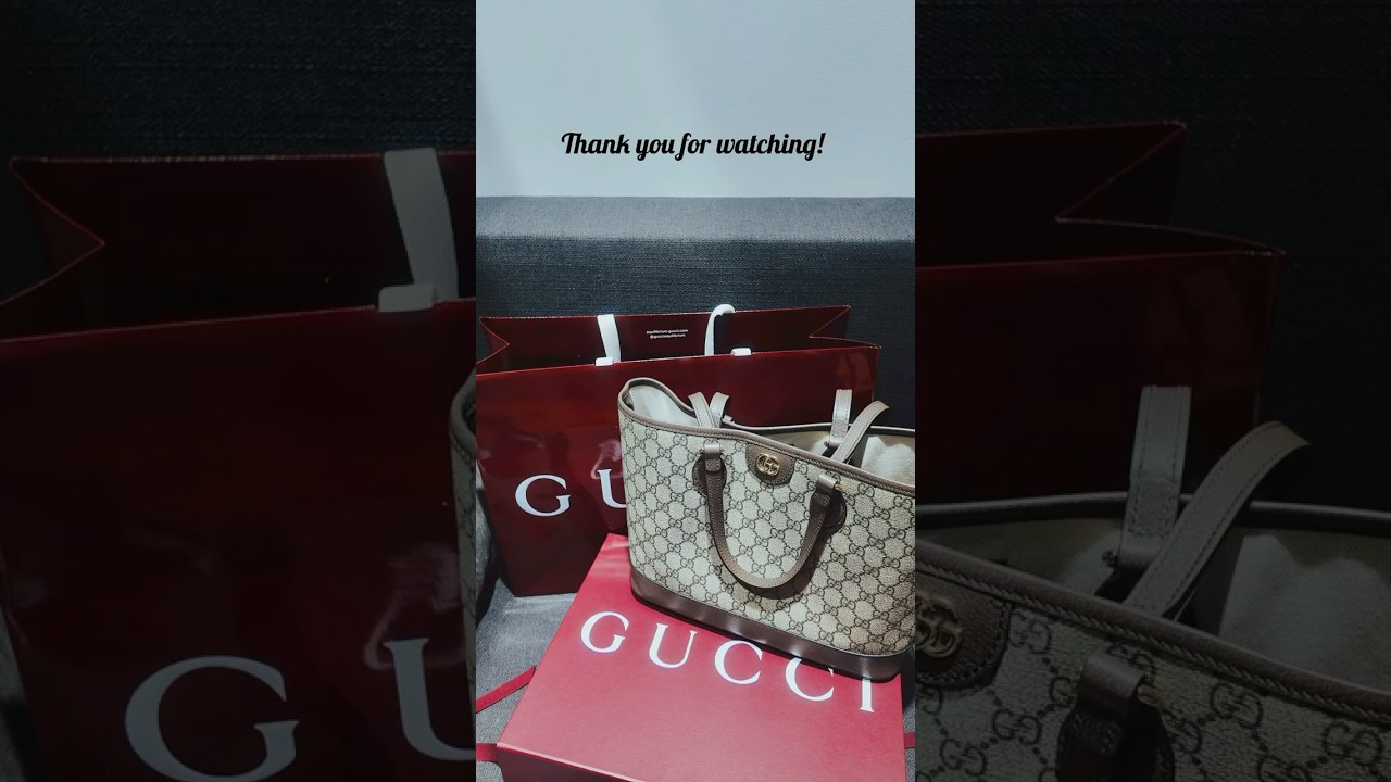 Unbox with me - GUCCI OPHIDIA SMALL TOTE BAG 🛍️ #unboxing #gucci #guccibag #unboxingvideo #unbox