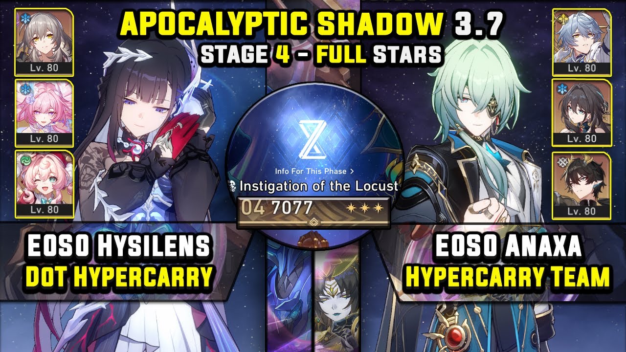 E0 Hysilesn Team W/ Cyrene & E0 Anaxa Carry (3 Stars) Apocalyptic Shadow 4 Honkai Star Rail 3.7