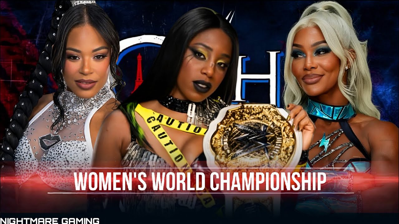 WWE 2K25 | Naomi VS Jade Cargill VS Bianca Belair - Women's World Championship | Clash in Paris