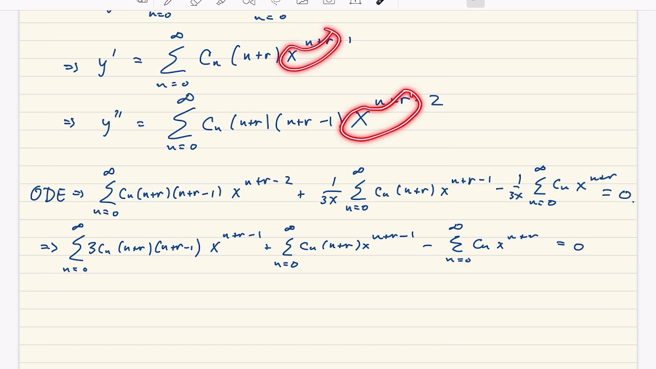 Solving 3xy'' + y' - y = 0 Using the Frobenius Method